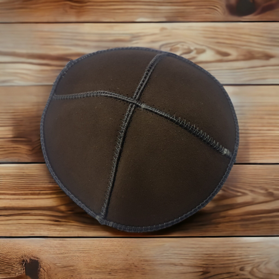 KIPPA EN CUIR MARRON 14cm