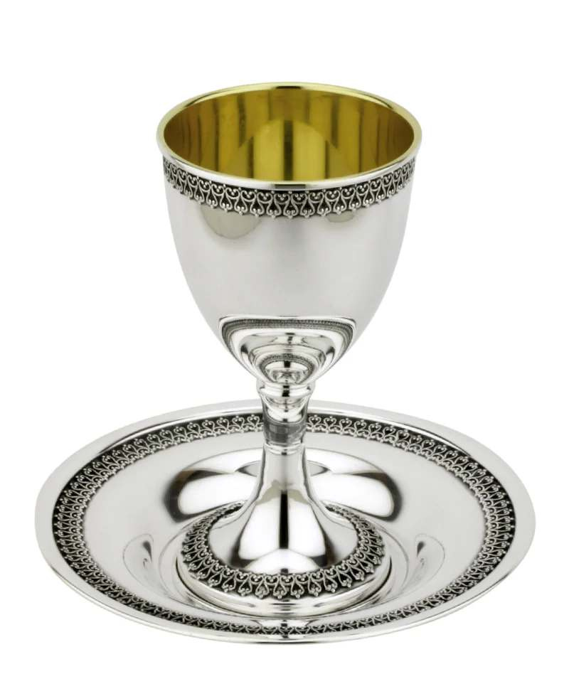 Un gobelet & une assiette assortie en argent sterling 925