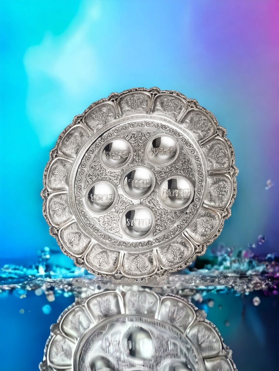 PLATEAU DE PESSA'H D'EXCEPTION EN ARGENT PUR : 925 ARGENT STERLING