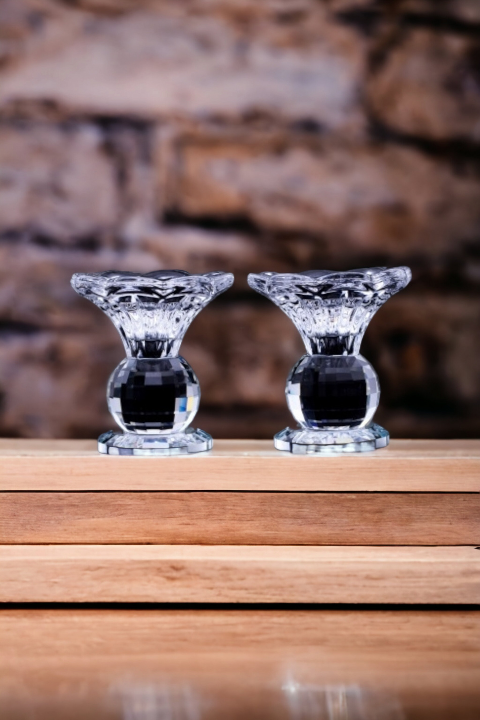 2 bougeoirs en cristal spirales pour allumage Tsadikim 