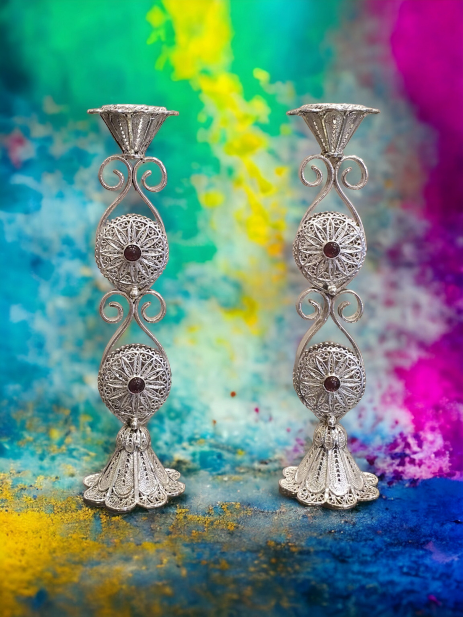 BOUGEOIRS EN ARGENT PUR 