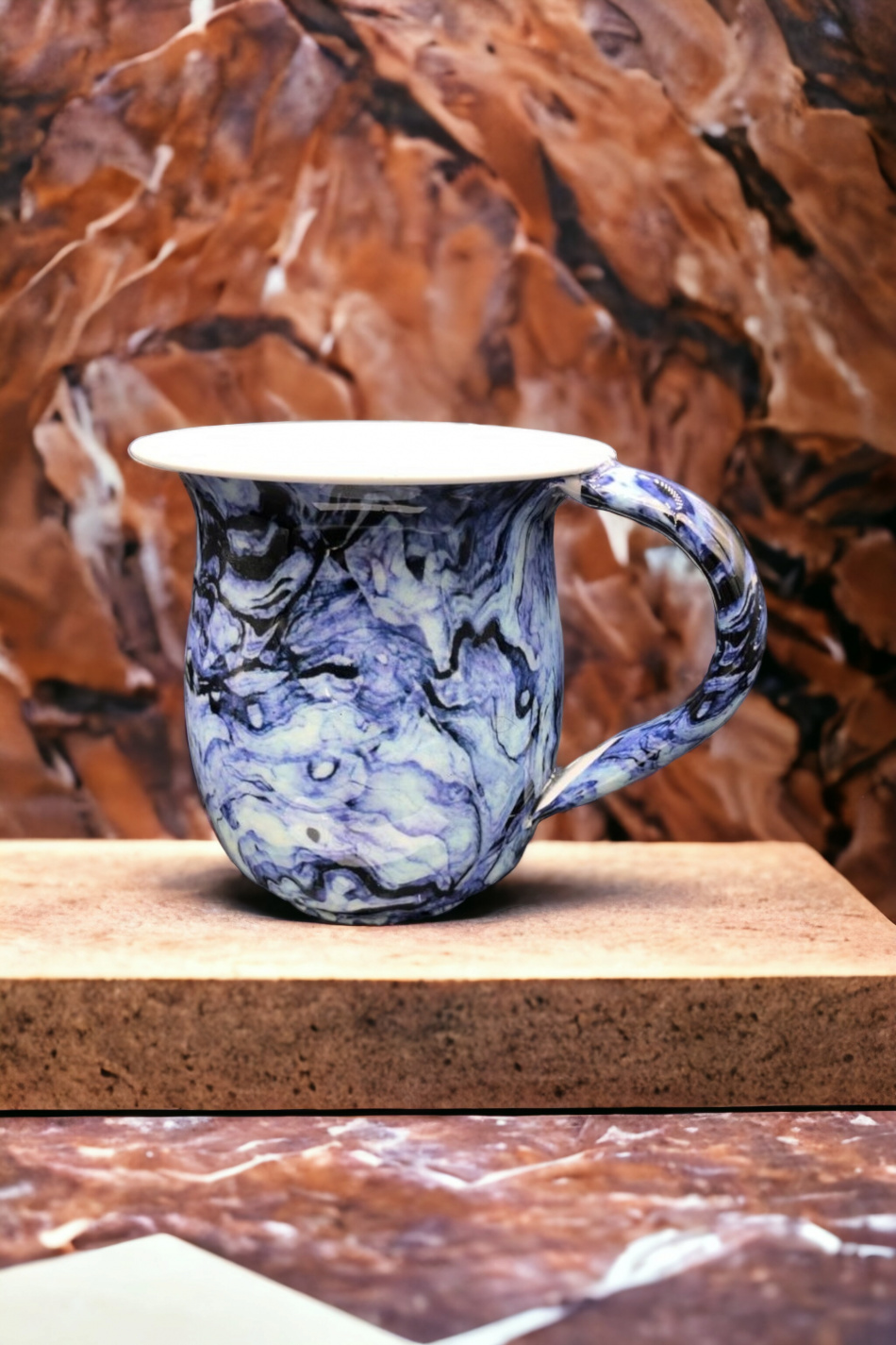 Kéli 100% acier inoxydable imitation marbre bleu