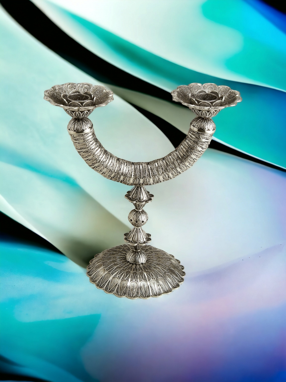 BOUGEOIRS DE CHABBAT EN ARGENT PUR 925