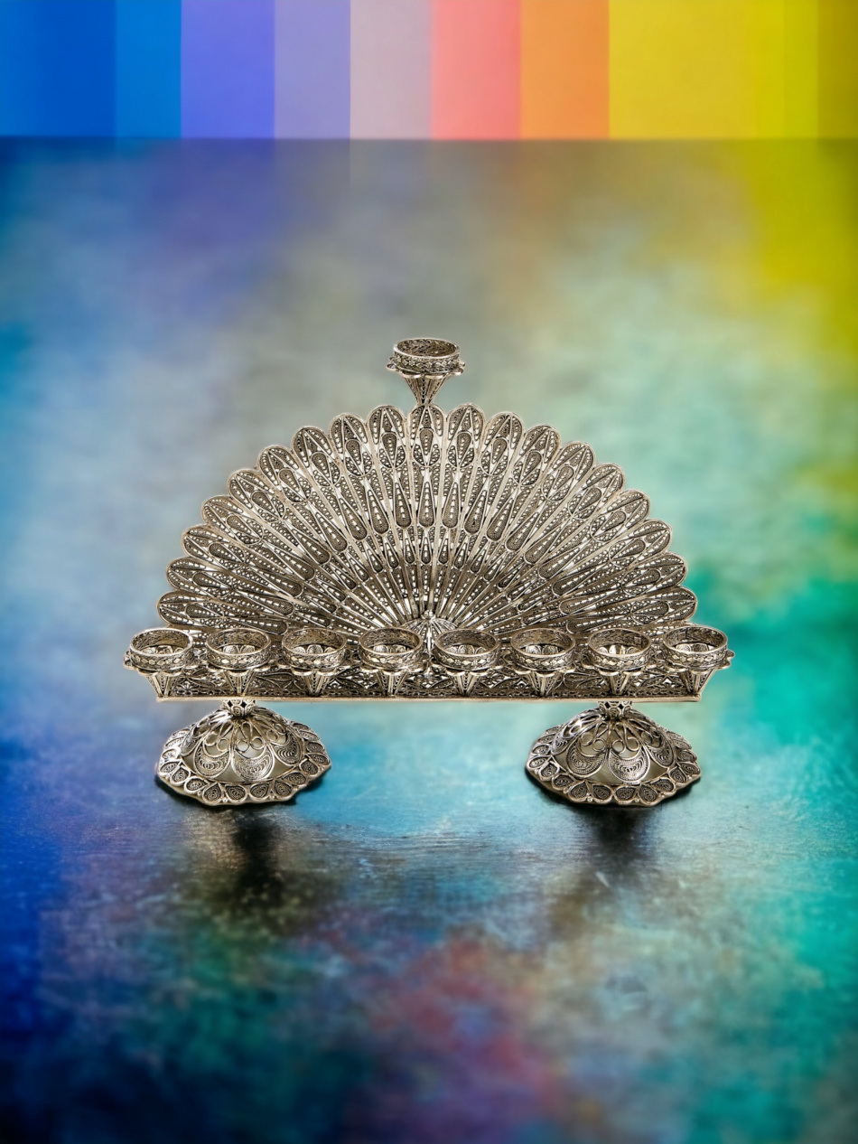 'HANOUKIA EN ARGENT PUR 