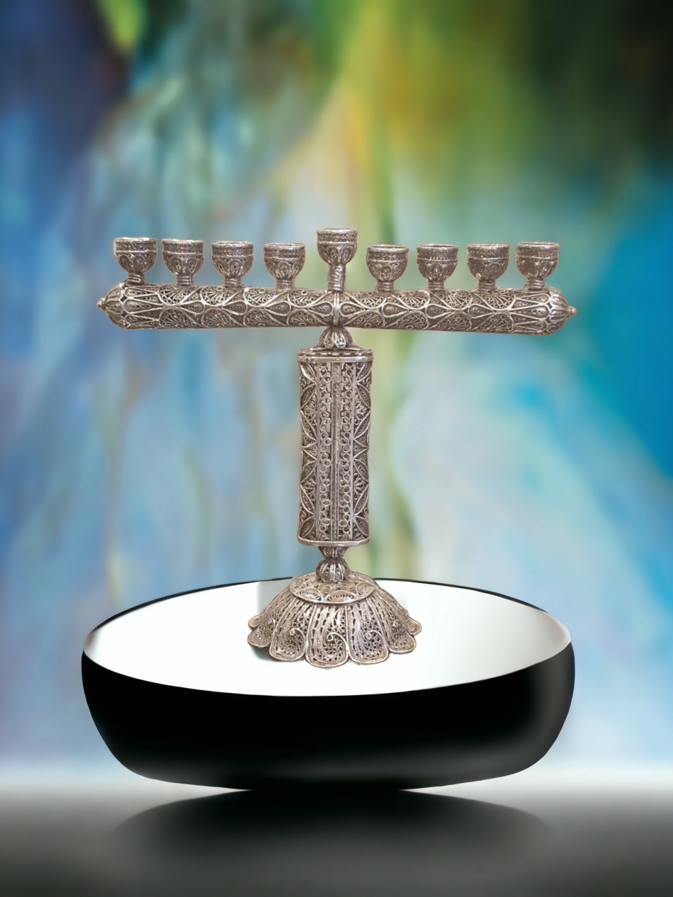 'HANOUKIA EN ARGENT PUR 