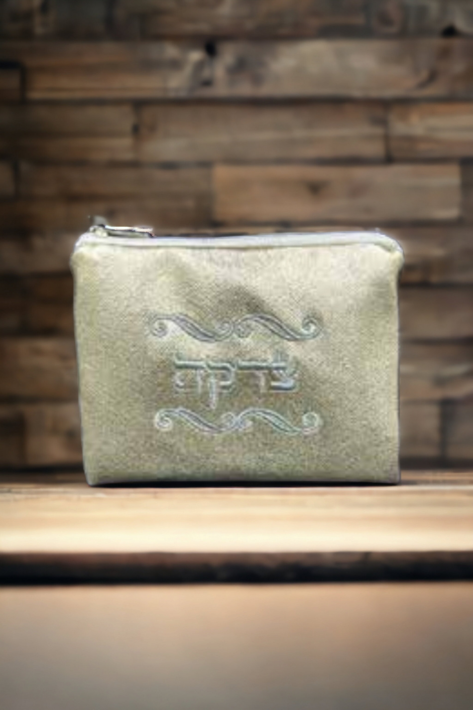 Porte-monnaie pour la Tsédaka en simili cuir couleur or