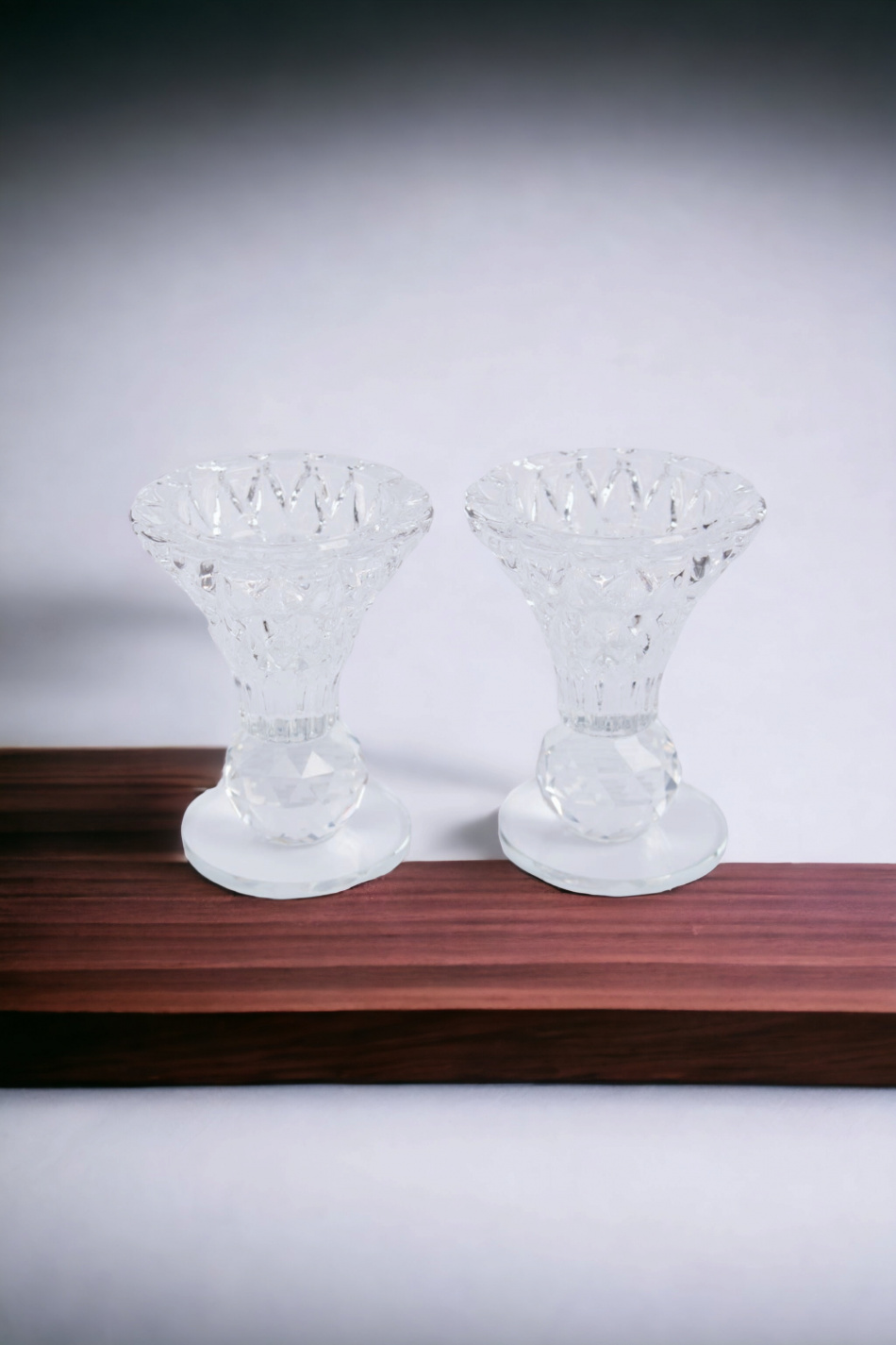 2 bougeoirs en cristal spirales pour allumage Tsadikim 