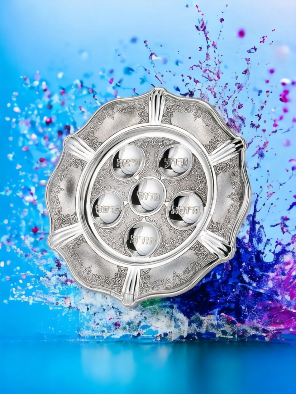 PLATEAU DE PESSA'H DE LUXE EN ARGENT PUR : 925 ARGENT STERLING